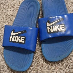 Nike Kids Royal Blue Slide Sandals